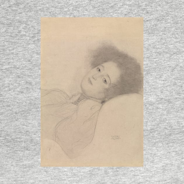 Portrait of a Young Woman Reclining by Gustav Klimt by Classic Art Stall